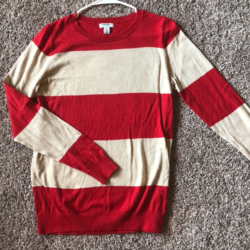 NWOT Red and Cream sweater